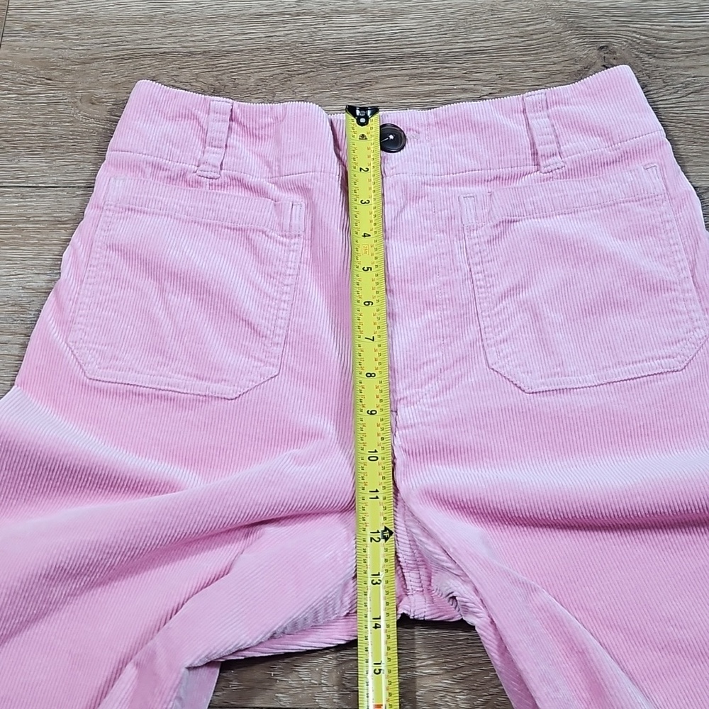 Maeve Anthropologie The Colette Light Pink Corduroy High Rise Wide Leg Crop Pant - Picture 14 of 16